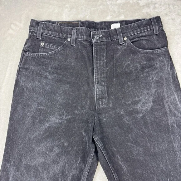 Vtg 90s Levi's 550 Black Orange Tab Jeans USA 38x32‎ (36x32) Grunge Tapered Fit